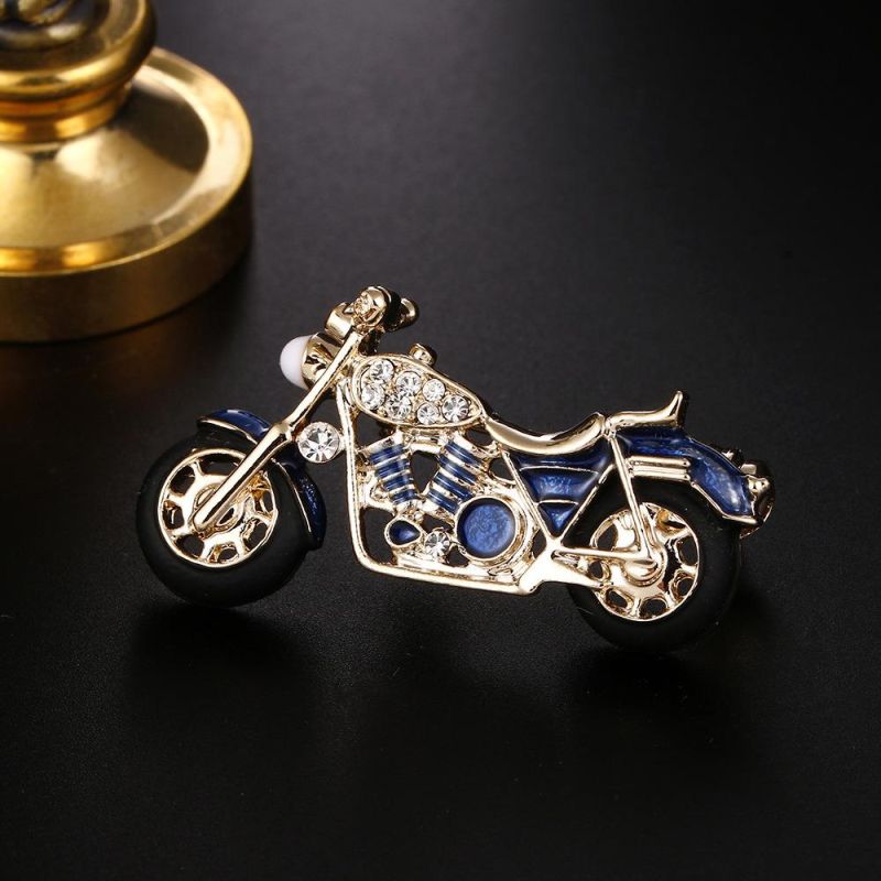 2021 Fashion Oil Drop Diamond-Encrusted Motorcycle Brooch