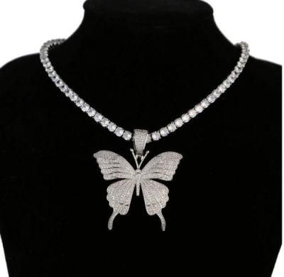 Hiphop Butterfly Necklace 3colors Butterfly Pendant Butterfly Pendant Necklace