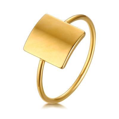 Tube Curve Texture Ring Polished Face Wide Ring Broad Basic Ring
