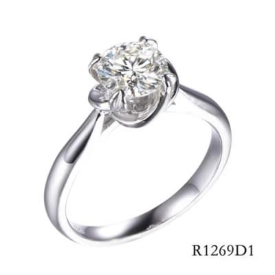 Minimalism Design 925 Sterling Silver Moissanite Main Stone Ring