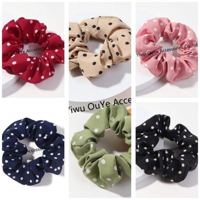 Customized Fashion Cute DOT Hair Accessories Hair-Ring Elastic Scrunchies Hairbands