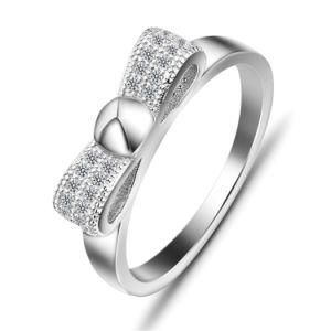 Elegant Lady Solid Silver 925 Party Bow Tie Ring