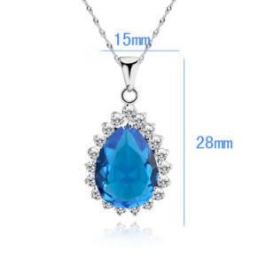 Pear Cut Blue Topaz Birthstone 925 Sterling Silver Pendant