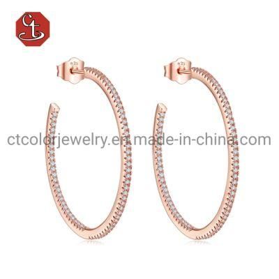 Round Hoop Silver Earrings Fashion Dangle Drop Earring Silver or Brass accessories Jewelry