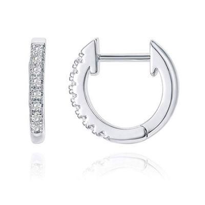 14K Gold Plated Cubic Zirconia Cuff Earrings Huggie Stud