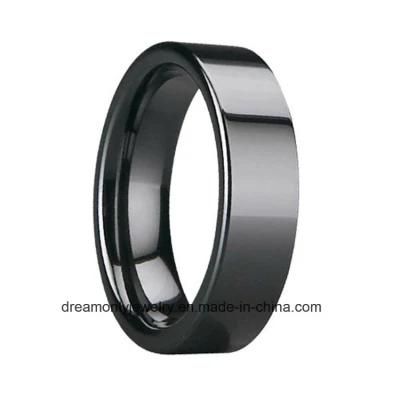 High Polish Ring Black Ceramic Ring Flat Shape