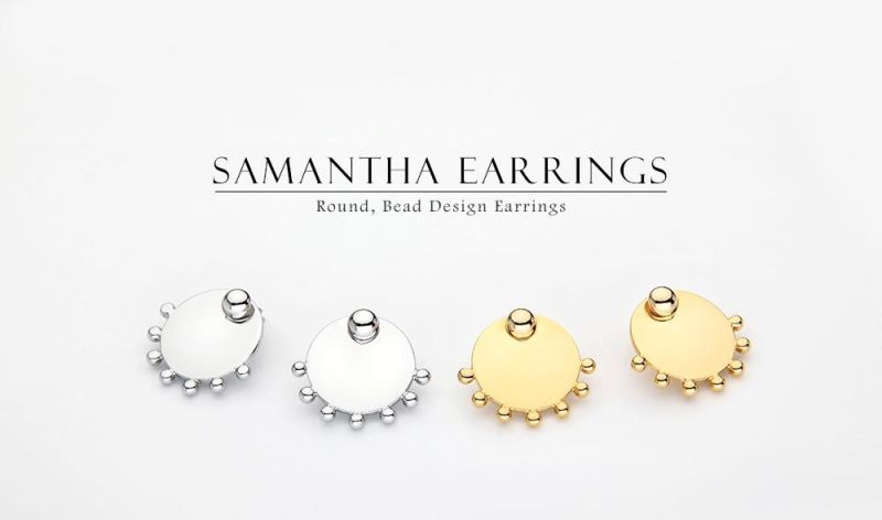 Circular and Beads Combination Shape Earring with Smooth Surface