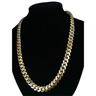 Mens Inlay Pendant 14K/18K Real Gold Hip-Hop Necklace