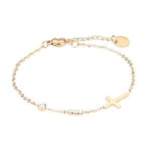 Fashion Jewelry Adjustable Stainless Steel Cross Religion Pendant Bracelet for Women