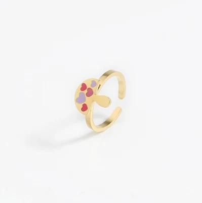 Manufacturer Custom High Quality Fashion Jewelry Cute jewellery Interesting Funny 18K Gold Plated Cartoon Mushroom Ring