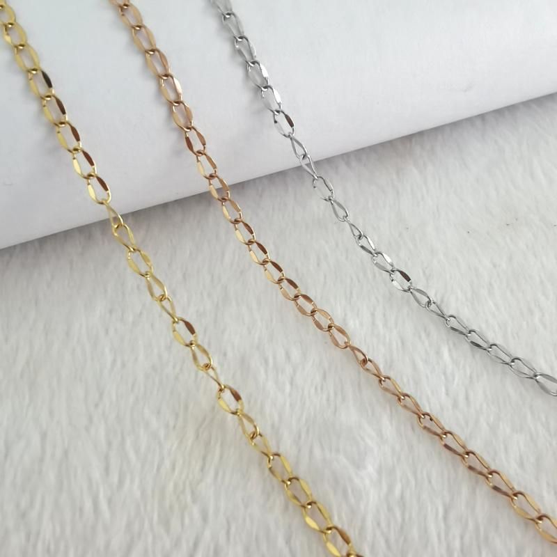 Fashion Custom Necklace Promotional Accessories Embossed Welded Link Chain Jewelry