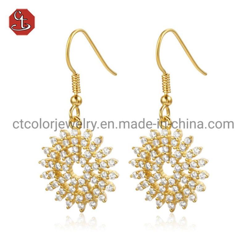 Fashion jewelry wholesale factory price pearl earrings 4A zircon silver earrings