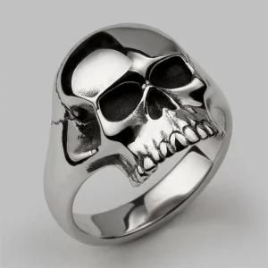 Fashion Wholesalejewelry&#160; Skull Head Stainlss Steel Men Ring