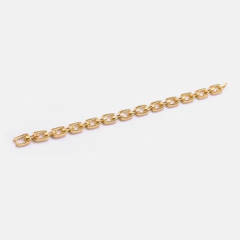 Gold Plated Zircon Bracelet with Diamond Clasp for Women Jewelry