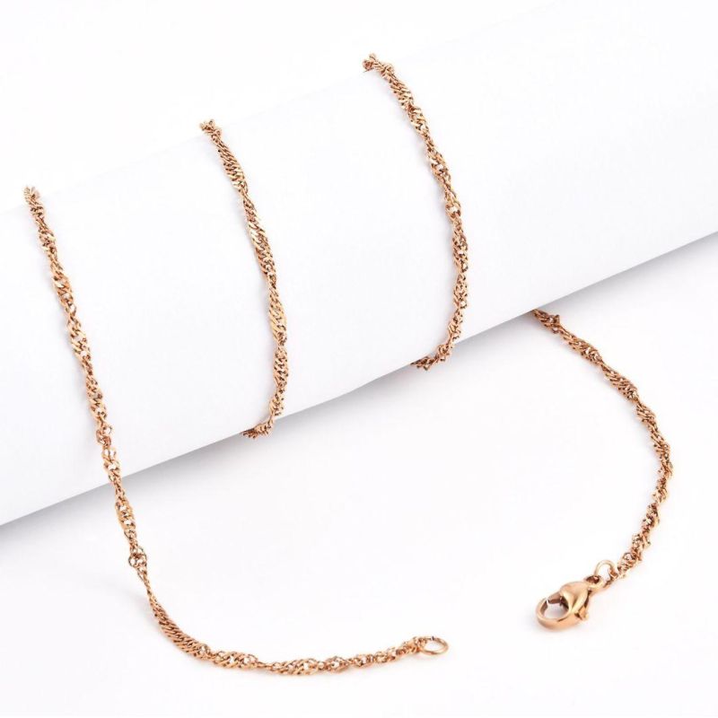 New Fashion Accessory Necklace Jewelry Singapore Chain Lady Necklace Anklet Bracelet Stainless Steel Jewellery