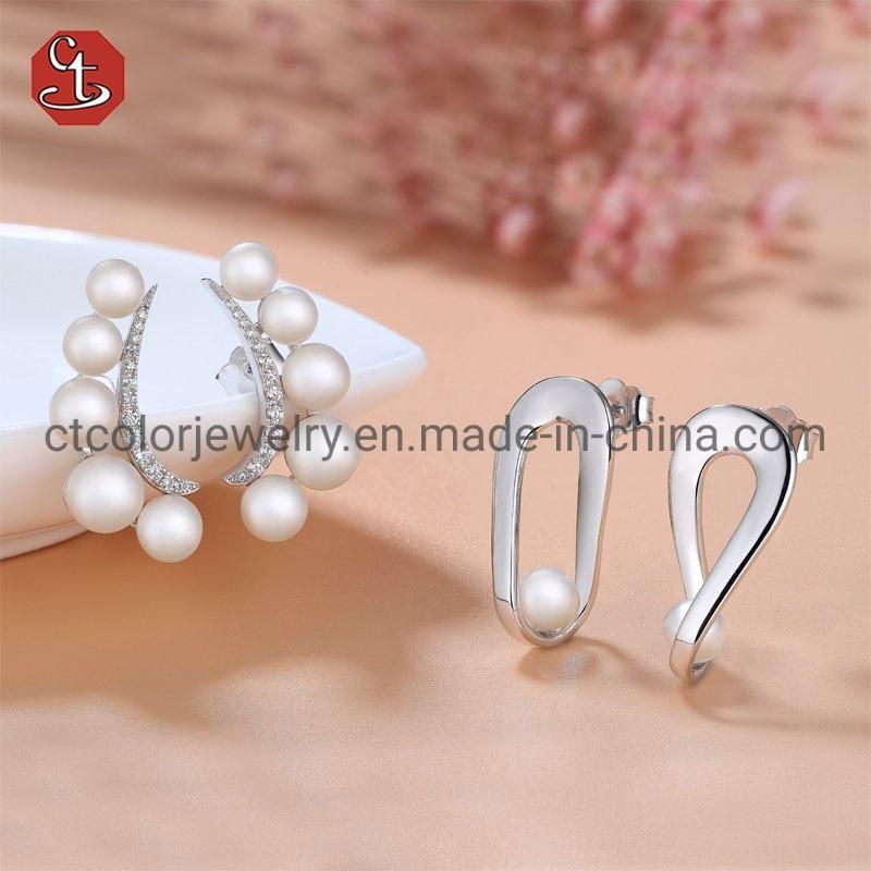 Wholesel 925 Silver jewelry Pearl Earrings