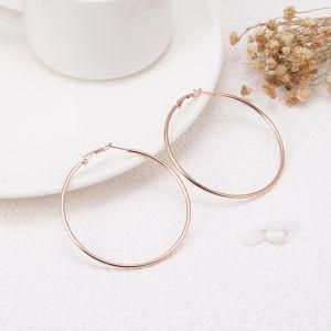 Gold-Plated Stainless Steel Large Circle Earrings Drop