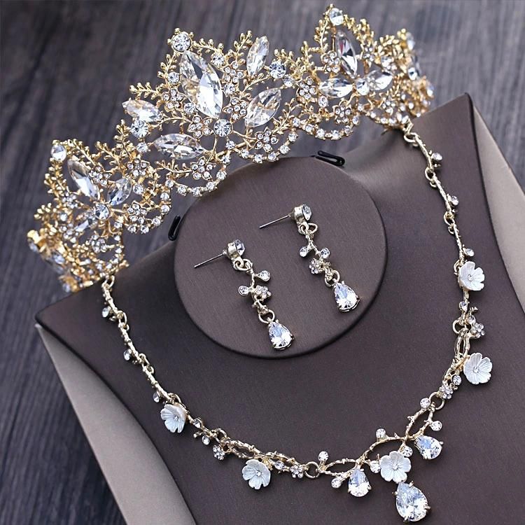 Bridal Accessories Jewellery Crystals Wedding Necklace Earings Crown Tiara Sv1021