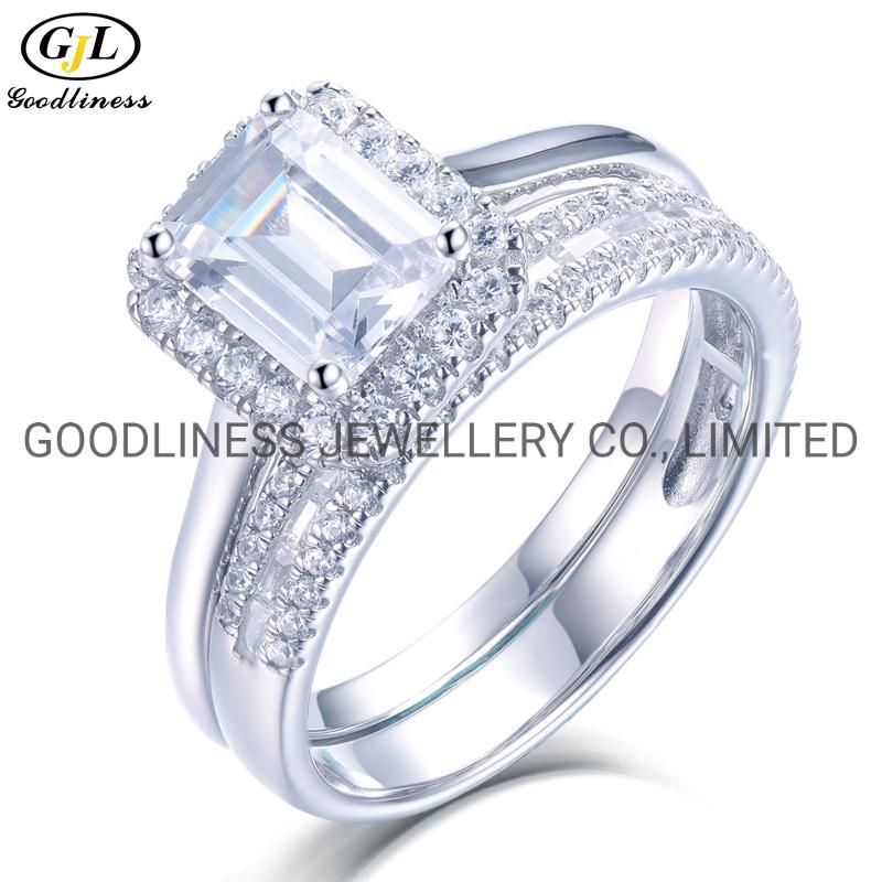 Wholesale Fashion Luxury Diamond Moissanite Crystal Ring Affordable Women′s Jewelry