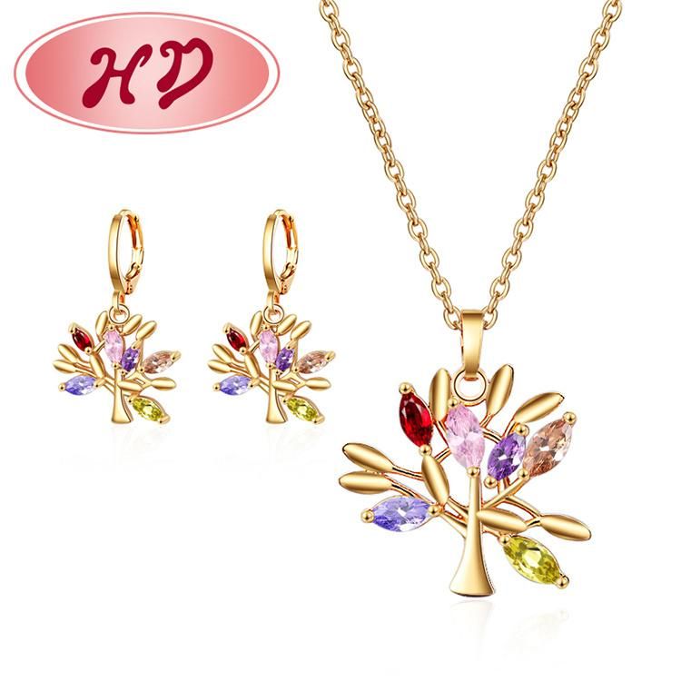 Wedding Jewelry Set AAA Cubic Zirconia Bridal Fashion Earring and Necklaces Set