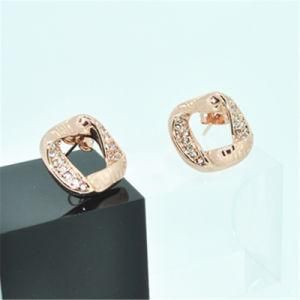 Trendy Crystal Laser Rose Gold Plated Stud Earring 2014 (A06627E7XS)