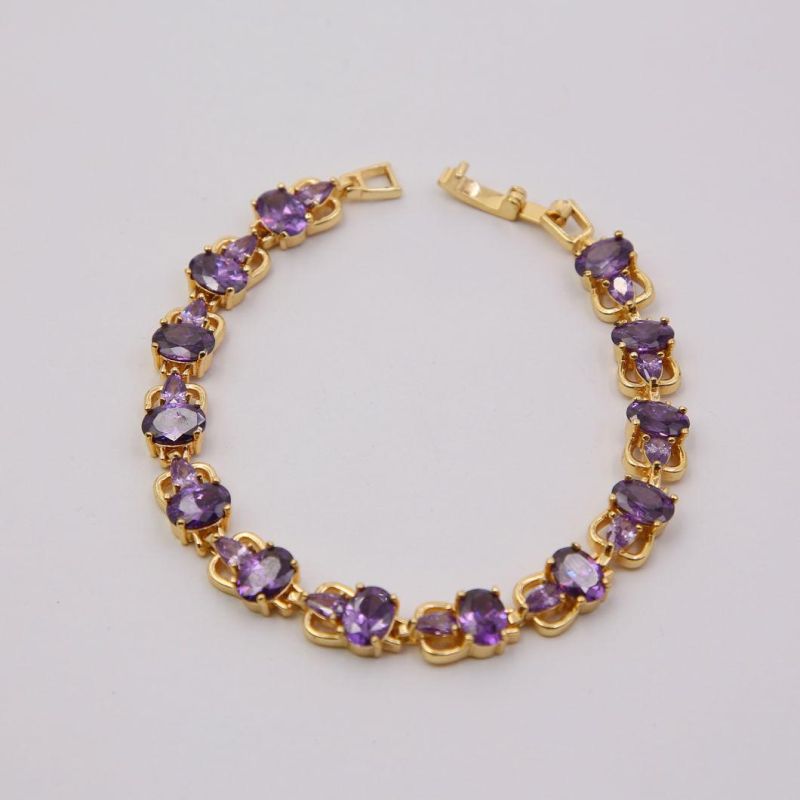 Imitation Jewelry Gold Color AAA Cubic Zirconia Bracelet