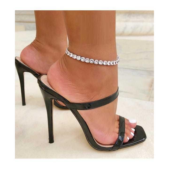 Hip Hop Cube Zirconia Diamond Leg Chain Oversized Diamond Anklet Women