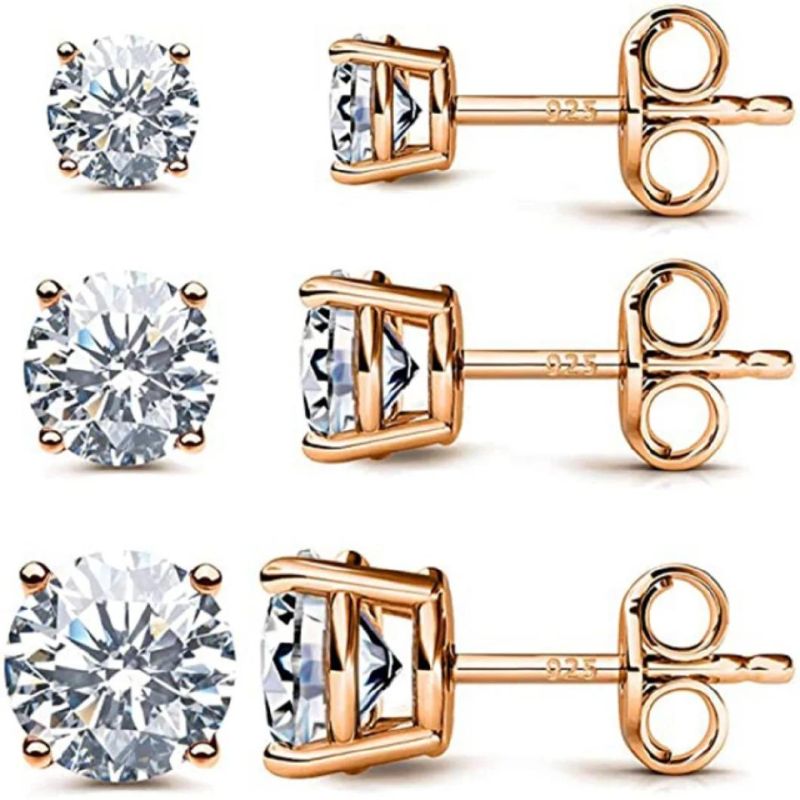 Wholesale Fashion Jewelry 1CT Round Cut Moissanite Earring for Girls