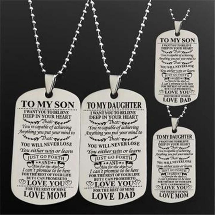 Military Stainless Steel Dog Brand Customized Lettering Gift Necklace