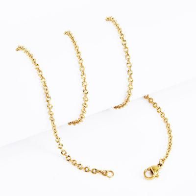 Popular Stainless Steel Fashion Jewelry Silver Gold Plated Rose Gold Shiny Fashion Cable Necklace for Jewelry Making