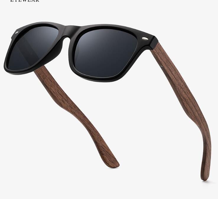 2021 New Style Fashion Outdoor Sport Sunglasses with Black Walnut Wood Leg (JM174C)