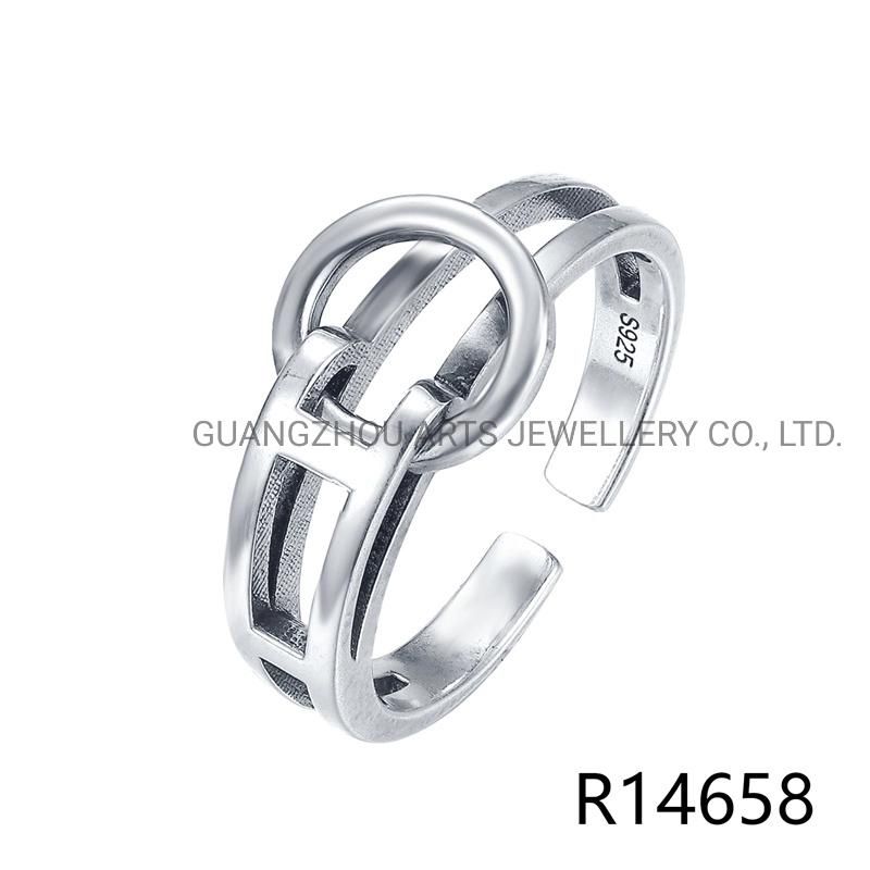 New Arrival 925 Sterling Silver Toggle Clasp Design Finger Ring