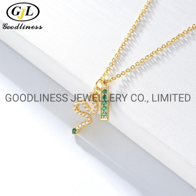 Minimalist Dainty 18K Gold Silver Link Chain Snake Necklace Design