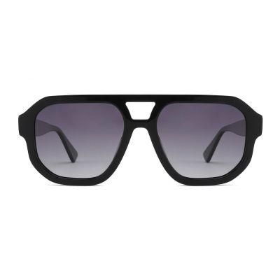 Hot Selling Fashion Vintage Italian Acetate Round Polarized Sunglasses Trendy Sun Shades High Quality Double Bridge Eyewear