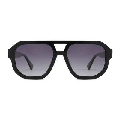 Hot Selling Fashion Vintage Italian Acetate Round Polarized Sunglasses Trendy Sun Shades High Quality Double Bridge Eyewear