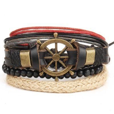Leather Bracelets for Woman Men Multilayer Bracelet Vintage Handmade Wristband Jewelry