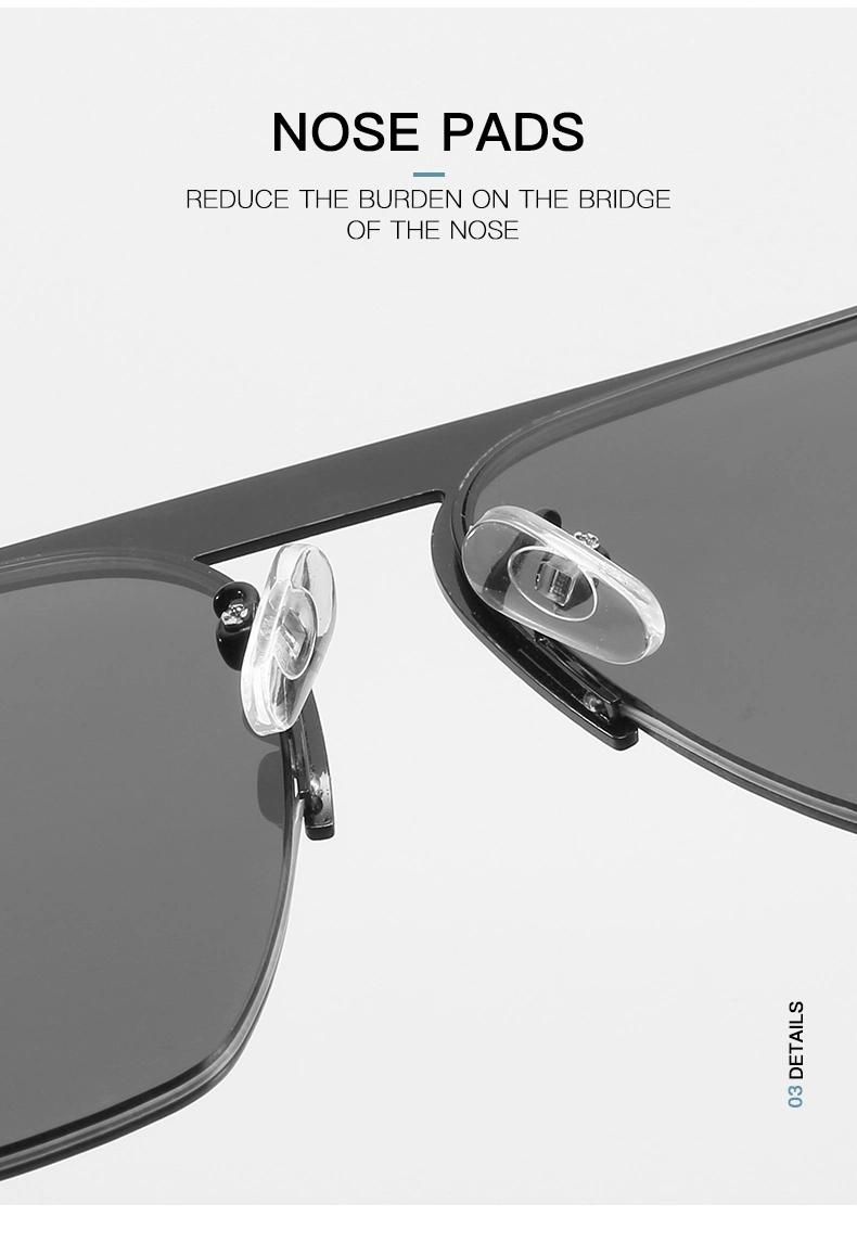Sunglasses Women′s Metal Half-Frame Hanging Silk Sunglasses Men′s Gradient Color Sunglasses