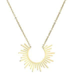 Gold Plated New Design Fashion Clavicle Chain Stainless Steel Geometric Necklace Jewelry