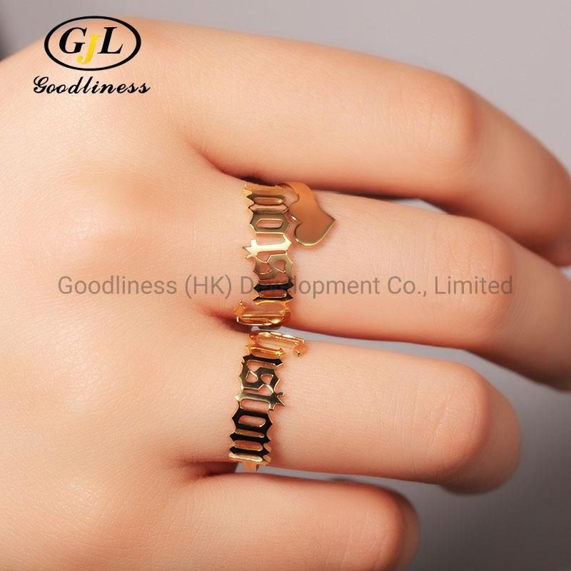 Customized Fashion Hip Hop Personality Cut Ring DIY Letter Ring