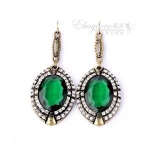 New Fashion Zinc Alloy J Crew Crystal Earring with Big Gem Stone (MJBH33)