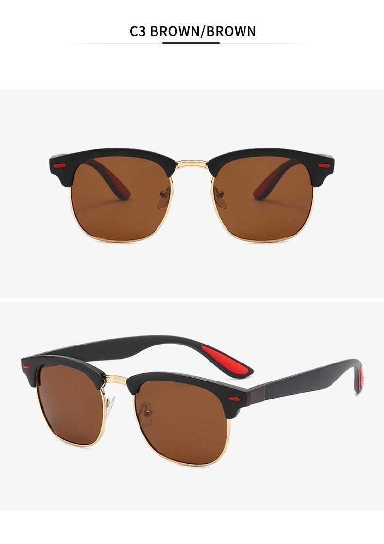 2022 New Hot Selling Fashion Retro Men Polarized Sunglasses Round Frame UV400 Outdoor Driving Sun Glasses