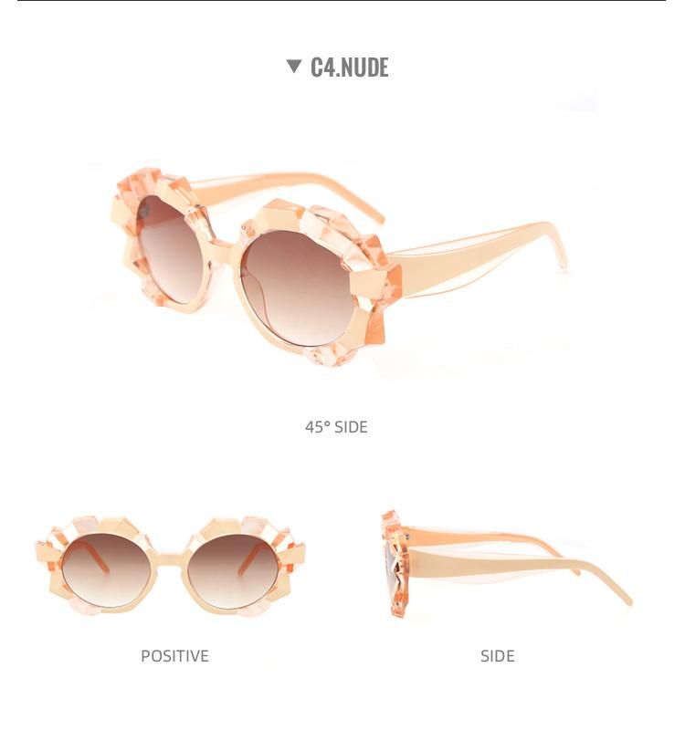 2022 New Fashion Irregular Frame Sunglasses Women Brand Designer Vintage Oval Colorful Sunglasses