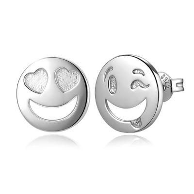 925 Sterling Silver Earrings Smiling Face Earrings Emoji Zircon Earrings Emoji Jewelry