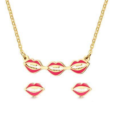 Wholesale Cheap Lips Design Jewelry Set for Necklace Stud Earring