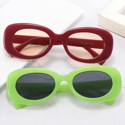 2022 Summer Hot Popular Good Looking OEM Wholesales Custom Logo Small Oval Frame Candy Colors Sunglasses