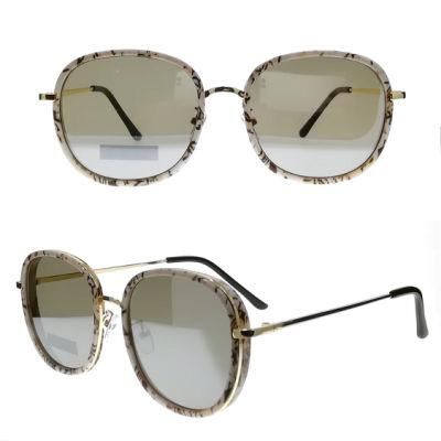 Round Shape Metal and Plastic Material Fashion Sunglasses