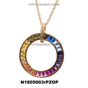 Fashion Round Pendant Necklace Fashion Jewelry Silver Necklace