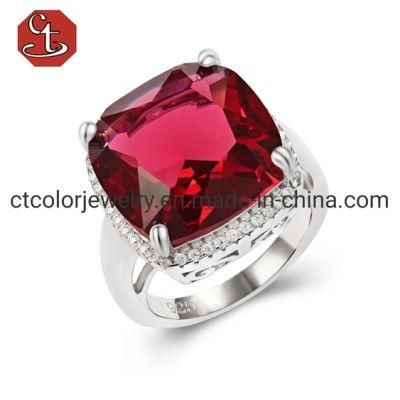 New Arrival 925 Silver Jewelry Manufacturer Gemstone Ruby Ring for Women