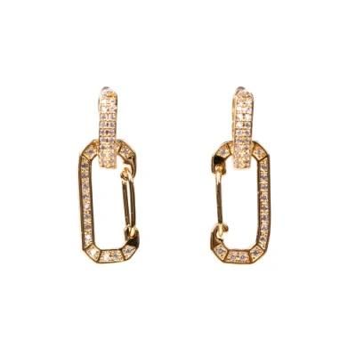Fashion18K Gold Plated Jewelry Shiny Crystals Hoop Big Earring for Women