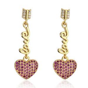 Wholesale 2022 New Style Jewellery Gold Plated Classic Design Jewelry Heart Chain Earrings for Women